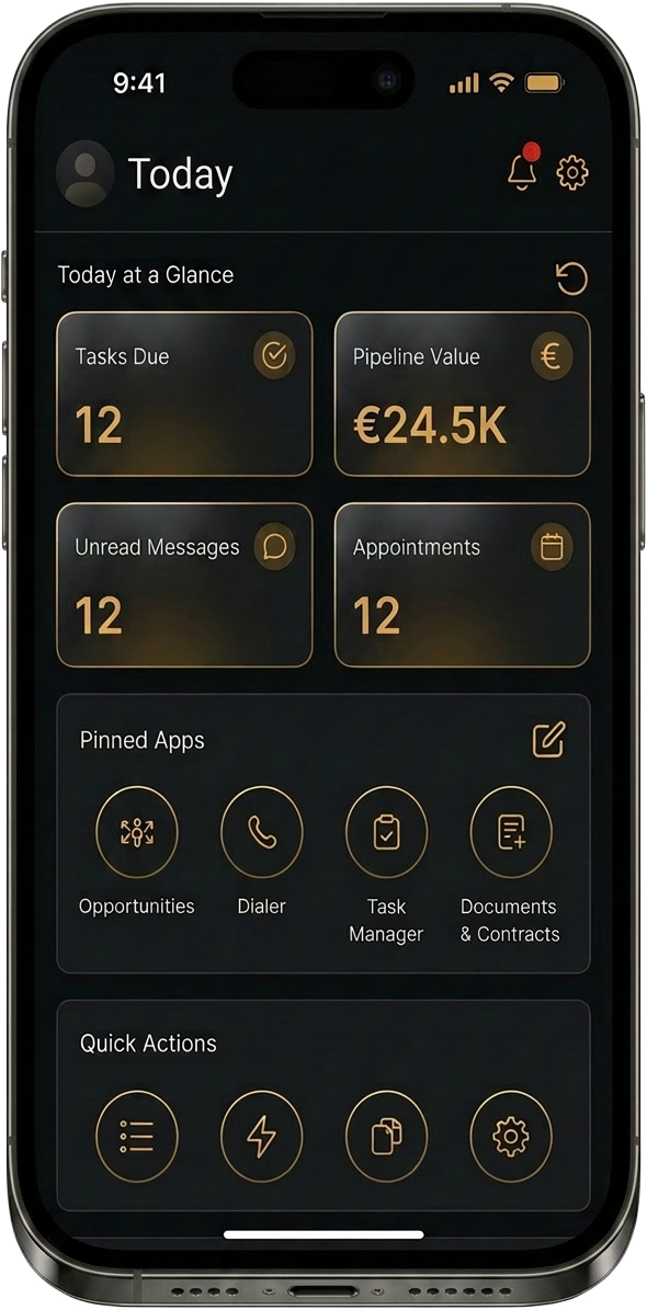 REVON mobile app with instant lead notifications